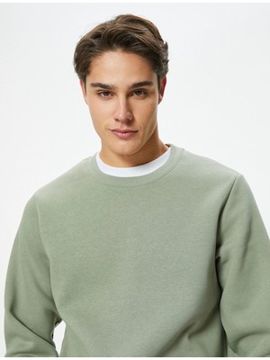 Koton Bisiklet Yaka Sweatshirt Uzun Kollu Şardonlu