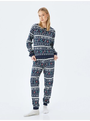 Koton Yılbaşı Temalı Baskılı Pijama Takımı