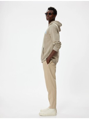 Koton Gabardin Pantolon Beli Bağcıklı Cep Detaylı Pamuklu