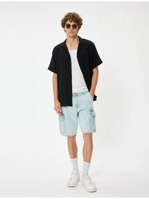 Koton Kargo Kot Şort Oversize Bermuda Cep Detaylı Pamuklu