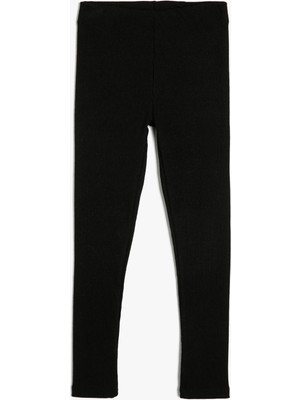 Koton Basic Ribanalı Tayt Beli Lastikli