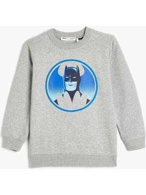Koton Batman Sweatshirt Lisanslı Baskılı Şardonlu