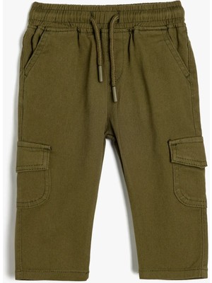 Koton 5Wmb40002Tw 859 Haki Erkek Bebek Pamuk Dokuma Pantolon