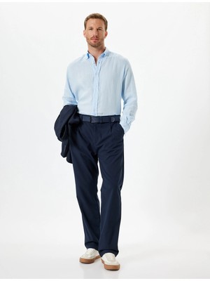 Koton Keten Gömlek Uzun Kollu Basic