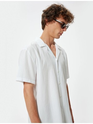 Koton Kısa Kollu Gömlek Düğmeli Pamuk Karışımlı