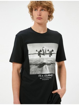 Koton Baskılı Tişört Kısa Kollu Bisiklet Yaka Pamuklu