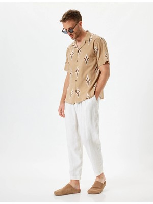Koton Kısa Kollu Gömlek Etnik Desenli Pamuklu