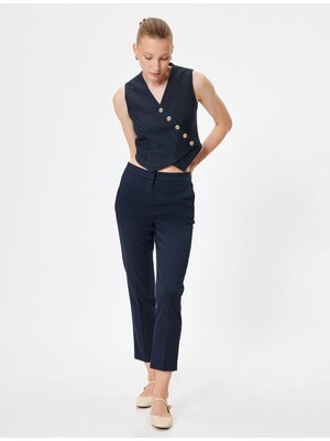 Koton Kısa Paça Cigarette Pantolon Regular Fit Cepli