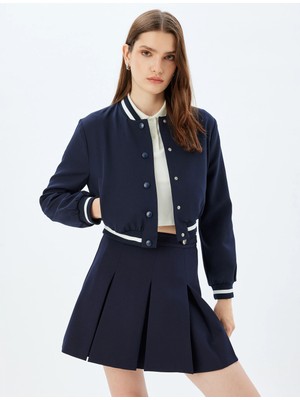 Koton 5Wak50085Uw 710 Lacivert Kadın Blazer Takım Elbıse