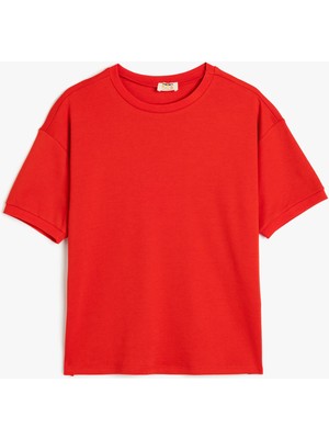 Koton Oversize Basic T-Shirt Kısa Kollu Bisiklet Yaka Pamuklu