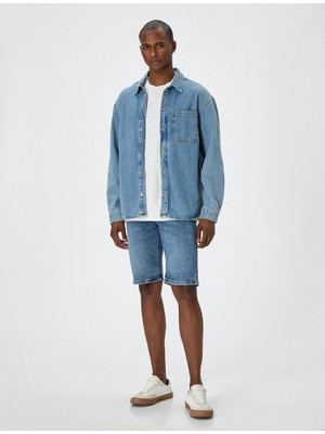 Koton Erkek Giyim Kot Şort - Koton - 4SAM40310ND - Orta Indigo - 29