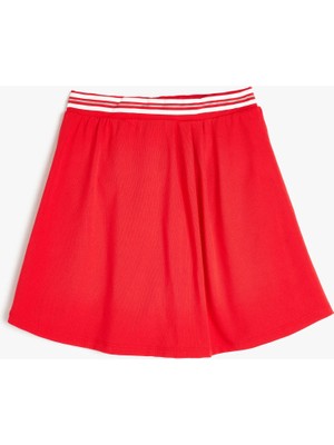 Koton Mini Şort Etek Pileli Beli Lastikli