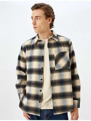 Koton Uzun Kollu Cep Detaylı Pamuk Karışımlı Oduncu Gömleği