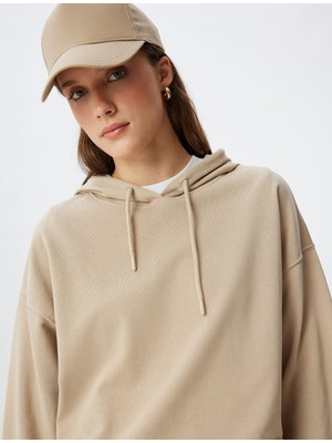 Koton Kapşonlu Sweatshirt Basic Uzun Kollu Üç Iplik Pamuklu