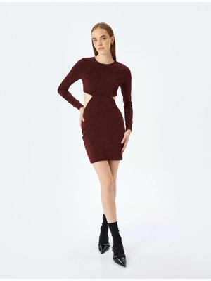 Koton Simli Pencere Detaylı A Kesim Slim Fit Mini Elbise