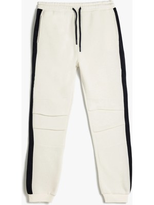 Koton Jogger Eşofman Altı Beli Bağlamalı Cepli Renk Bloklu Dikiş Detaylı