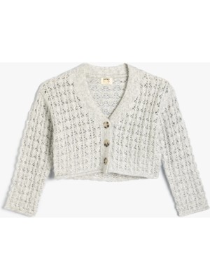 Koton Ajurlu Hırka V Yaka