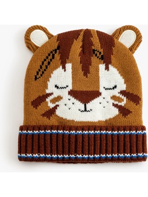 Koton Kaplanlı Bere Kulak Aplike Detaylı