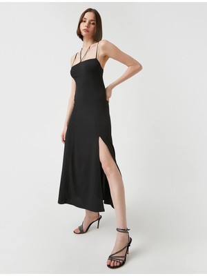 Koton Yırtmaçlı Midi Elbise