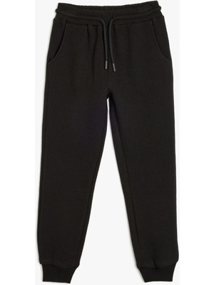 Koton Pamuklu Siyah Erkek Çocuk Eşofman Altı 5SKB40058TK