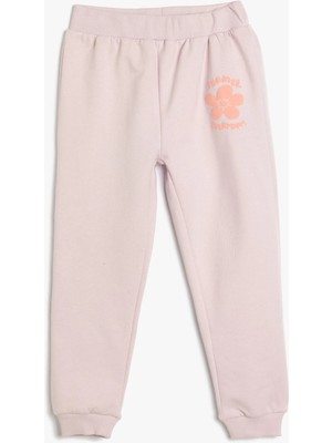 Koton Jogger Eşofman Altı Çiçek Baskılı Beli Lastikli Pamuklu