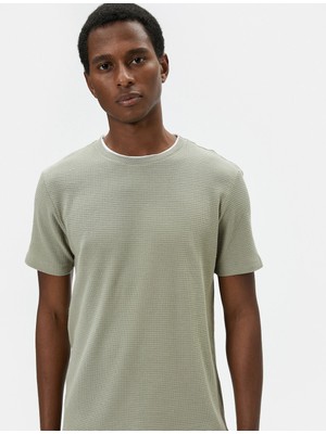 Koton 4SAM10065HK Koton Erkek T-Shirt Haki