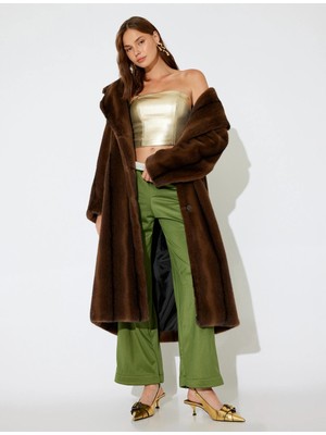 Koton Geniş Paça Düşük Bel Lastikli Cepli Biyeli Eşofman Pantolon