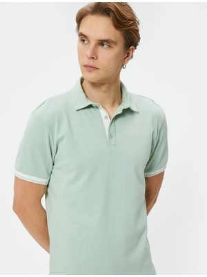 Koton Polo Yaka Tişört Slim Fit Düğmeli Kısa Kollu