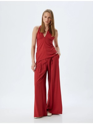 Koton x Melis Ağazat - Halter Yaka Üst Boyundan Bağlamalı