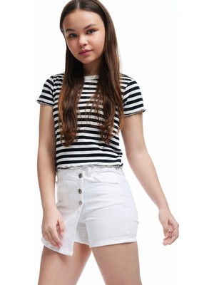 Koton Kruvaze Kot Şort Etek Cepli Düğme Detaylı Pamuklu