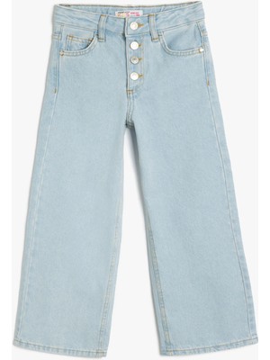 Koton Geniş Paça Kot Pantolon Cepli Pamuklu - Wide Leg Jean