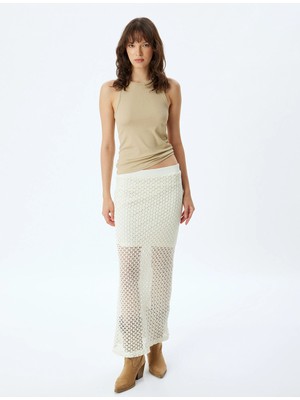 Koton Halter Yaka Fitilli Atlet Bisiklet Yaka Slim Fit