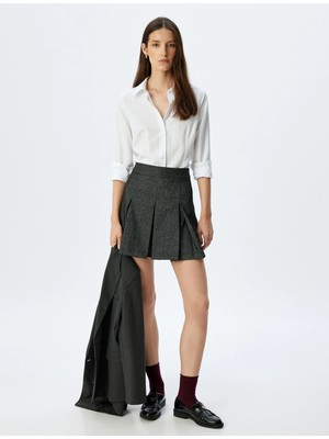 Koton Yüksek Bel Mini Pileli Etek