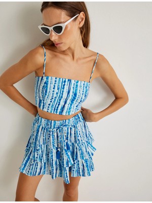 Koton x Şahika Ercümen - Ince Askılı Büstiyer Batik Desenli Pamuklu