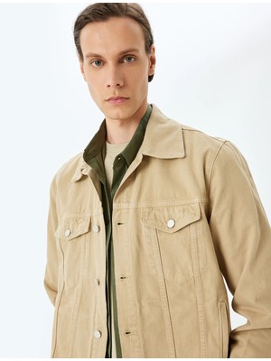 Koton Pamuklu Kapaklı Cep Detaylı Düğmeli Kot Ceket