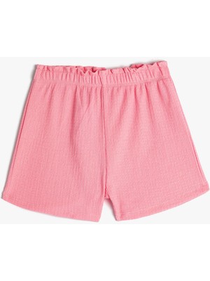 Koton Şort Beli Lastikli Büzgülü Dokulu