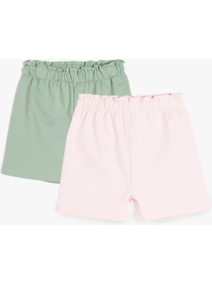 Koton Pamuklu Beli Lastikli 2'li Basic Şort Seti