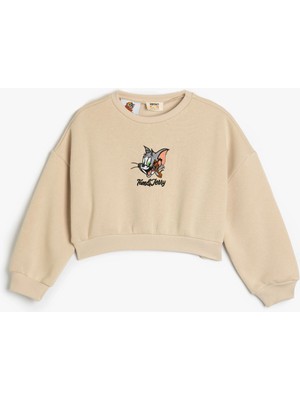 Koton Tom ve Jerry Sweat Lisanslı Bisiklet Yaka Uzun Kollu