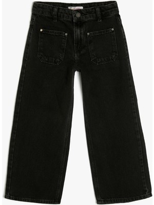 Koton Kız Çocuk Giyim Kot Pantolon - Koton - 4SKG40080AD - Siyah - 6-7 Yaş