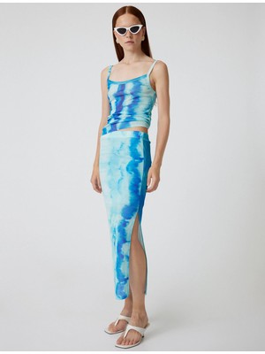 Koton x Şahika Ercümen - Ince Askılı Atlet Batik Desenli Ribanalı