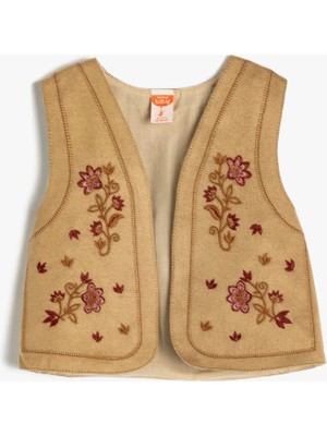 Koton Çiçek Işleme Detaylı Kolsuz Pamuklu Yelek