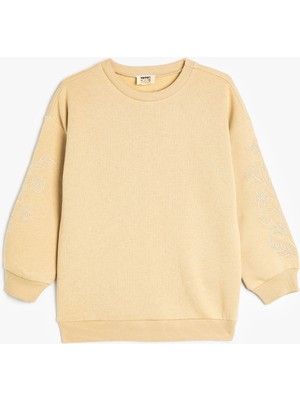 Koton Basic Sweatshirt Şardonlu Bisiklet Yaka