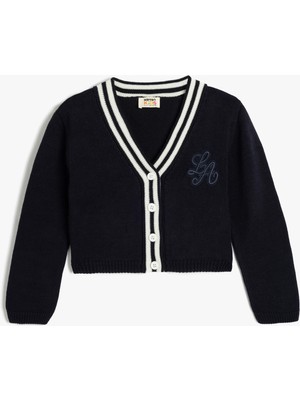 Koton Uzun Kollu V Yaka Düğmeli Triko Hırka