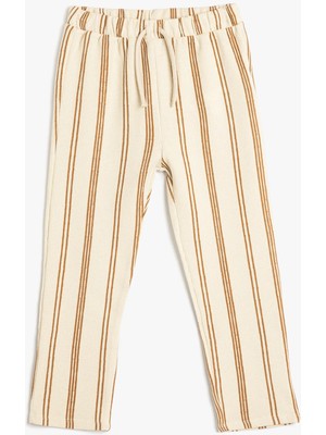 Koton Pamuklu Çizgili Beli Bağcıklı Eşofman Altı