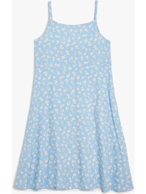 Koton Elbise Ince Askılı Çiçek Desenli