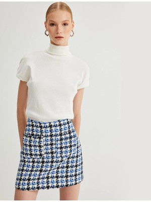 Koton Tüvit Mini Şort Etek Aplike Çift Cep Detaylı