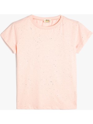 Koton Sim Detaylı Bisiklet Yaka Pamuklu Basic Tişört