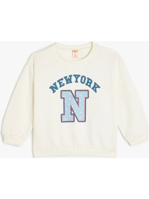 Koton New York Baskılı Pamuklu Uzun Kollu Sweatshirt