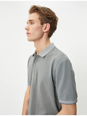 Koton Polo Yaka Tişört Slim Fit Kısa Kollu Yaka Detaylı