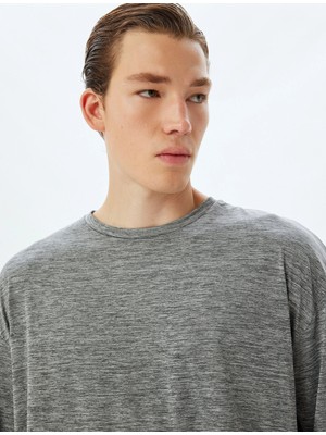 Koton Spor Tişört Oversize Arkası Baskılı Bisiklet Yaka Kısa Kollu